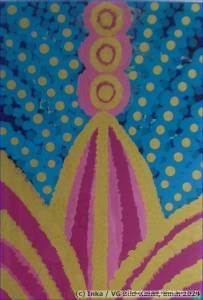 Contemporary painting behind glass by Inka