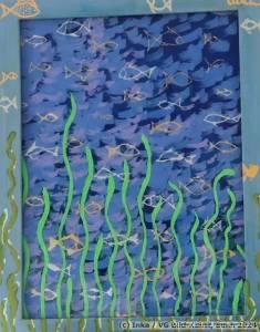 Contemporary painting behind glass by Inka