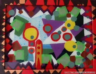 Contemporary Painting behind glass by Inka