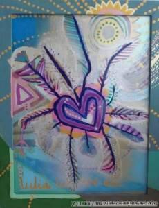 Contemporary painting behind glass by Inka