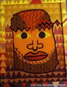 Contemporary painting behind glass by Inka