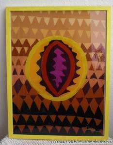Contemporary painting behind glass by Inka