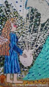 Contemporary painting behind glass by Inka