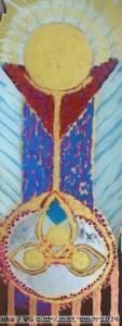 Contemporary painting behind glass by Inka