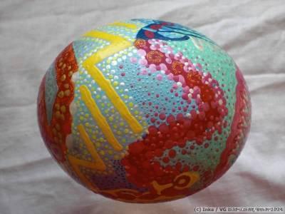 painted ostrich egg