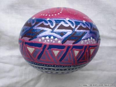 painted ostrich egg