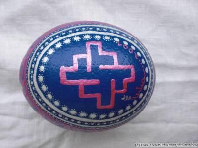 painted ostrich egg