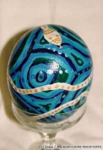 painted ostrich egg by Inka