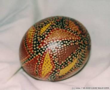 painted ostrich egg by Inka