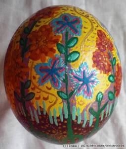 painted ostrich egg
