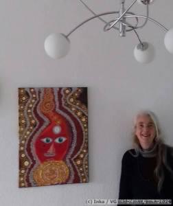 Interior design with portrait 'Linda' by Inka