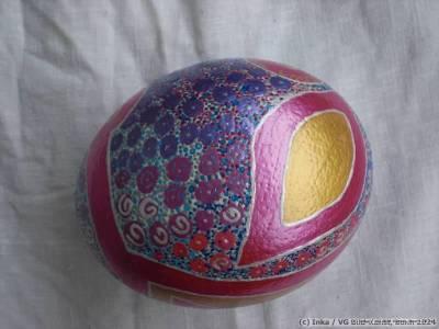 painted ostrich egg