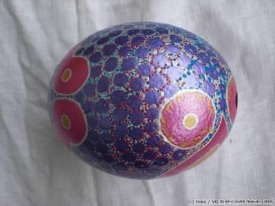 painted ostrich egg