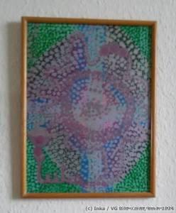 Painting behing glas by Inka