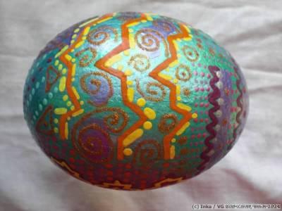 painted ostrich egg