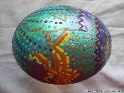 painted ostrich egg