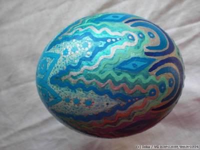 painted ostrich egg
