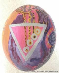 painted ostrich egg