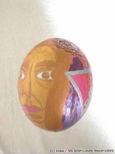 painted ostrich egg