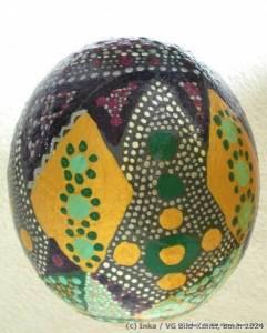 painted ostrich egg