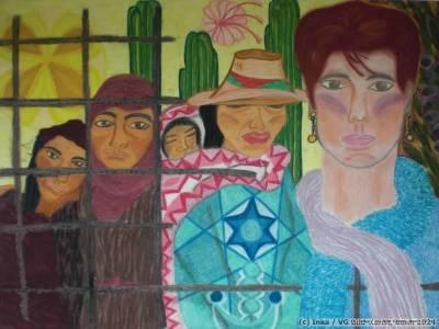 artistically painted portrait