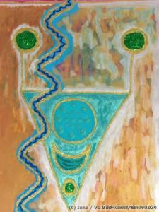 Contemporary Painting behind glass by Inka