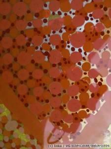 Contemporary painting behind glass by Inka