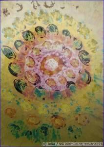 Contemporary painting behind glass by Inka