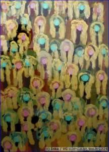 Contemporary Painting behind glass by Inka