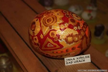painted ostrich egg by Inka